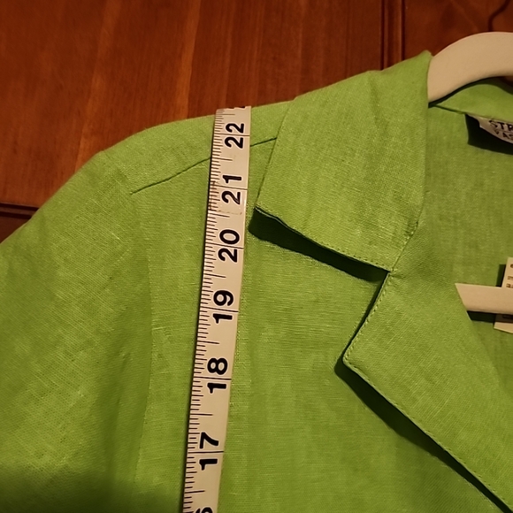 Street Fashion Woman's Sz S Shrt Sleeve Linen Button-Up Y2K top Sprout Green NWT - Picture 3 of 8